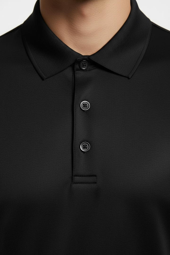 Black Longsleeve Polo