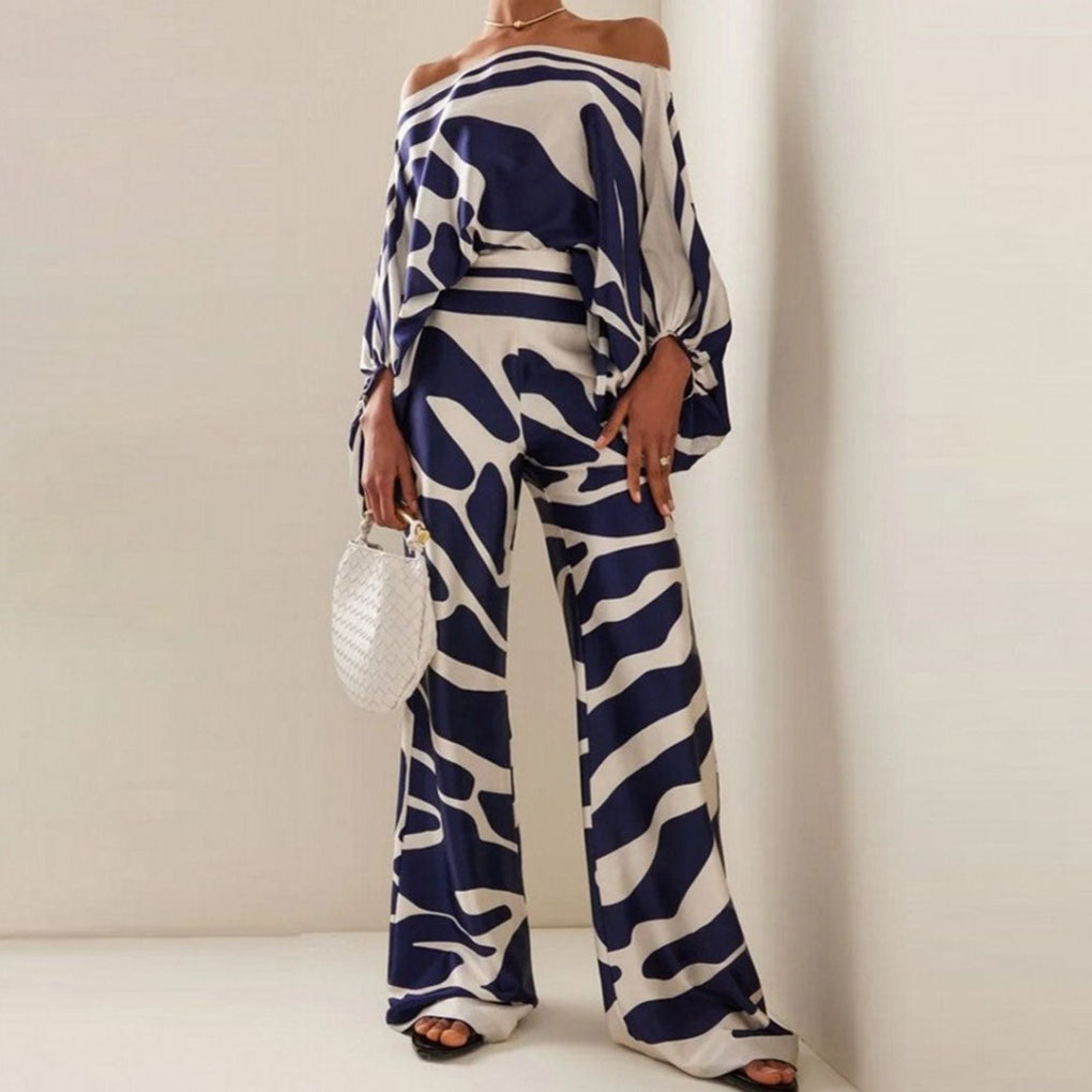 Off-shoulder satijnen set van 2 stuks voor dames