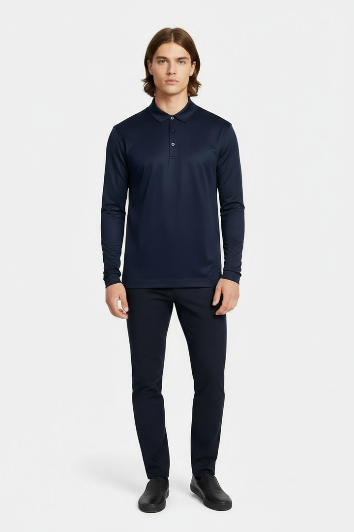 Midnight Blue Longsleeve Polo