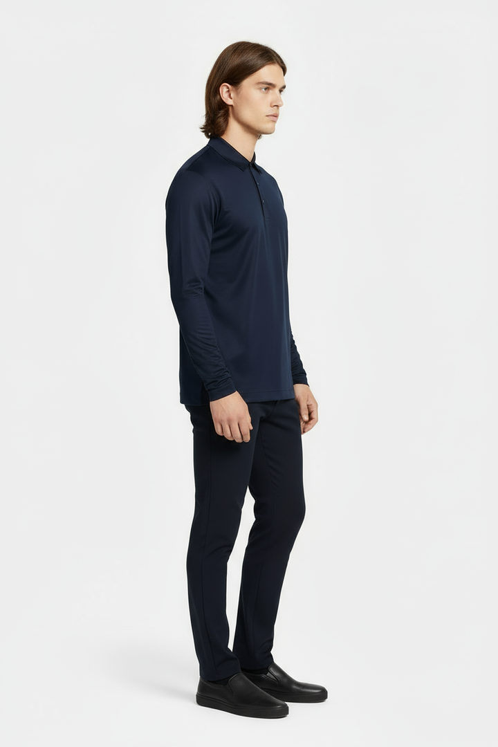Midnight Blue Longsleeve Polo