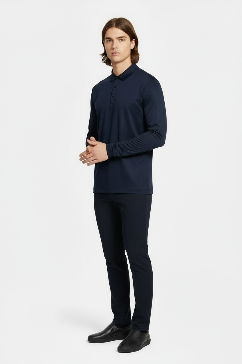 Midnight Blue Longsleeve Polo