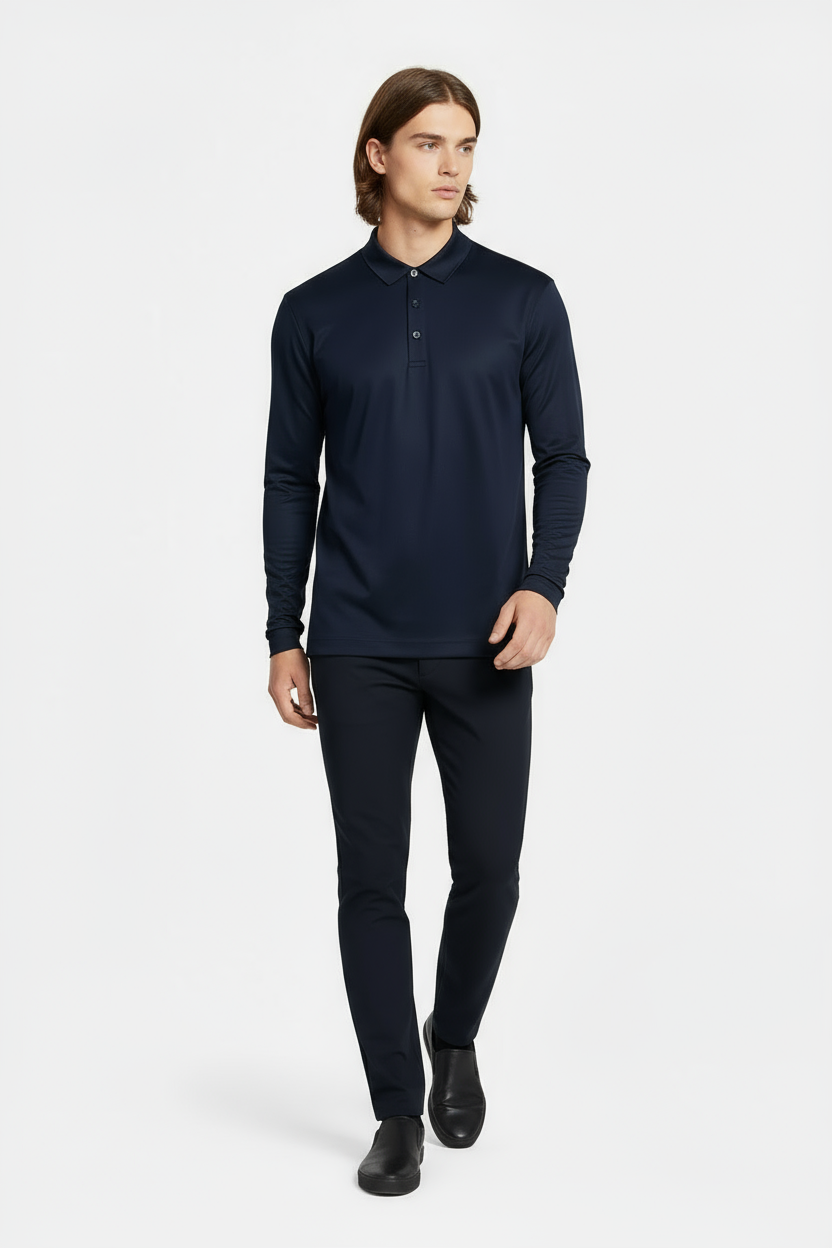 Midnight Blue Longsleeve Polo