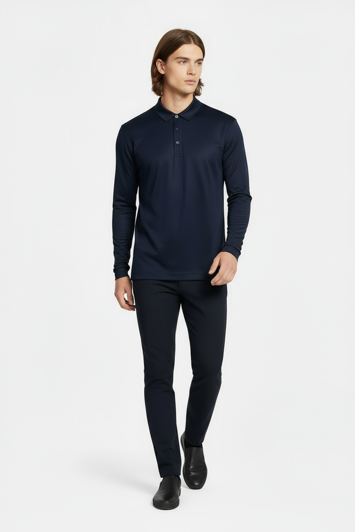 Midnight Blue Longsleeve Polo