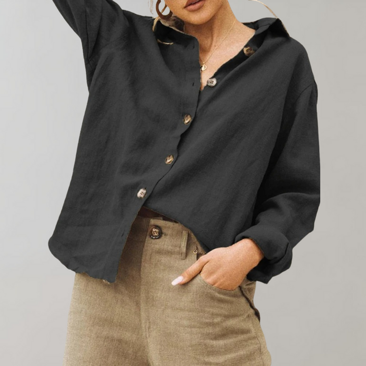 ELLA – Vintage Linnen Blouse Dames