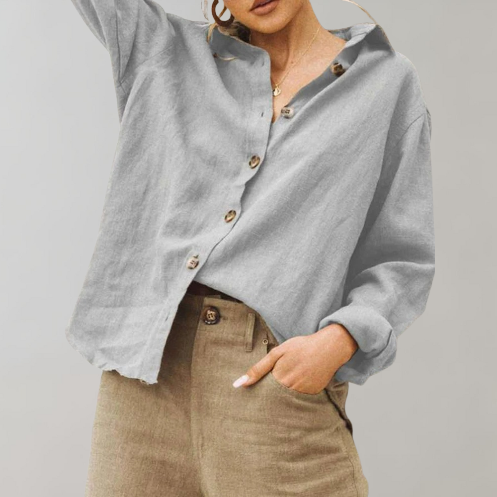 ELLA – Vintage Linnen Blouse Dames