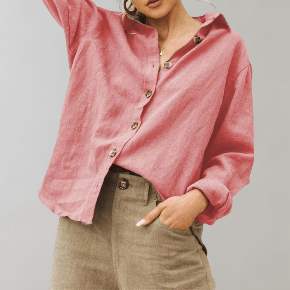 ELLA – Vintage Linnen Blouse Dames
