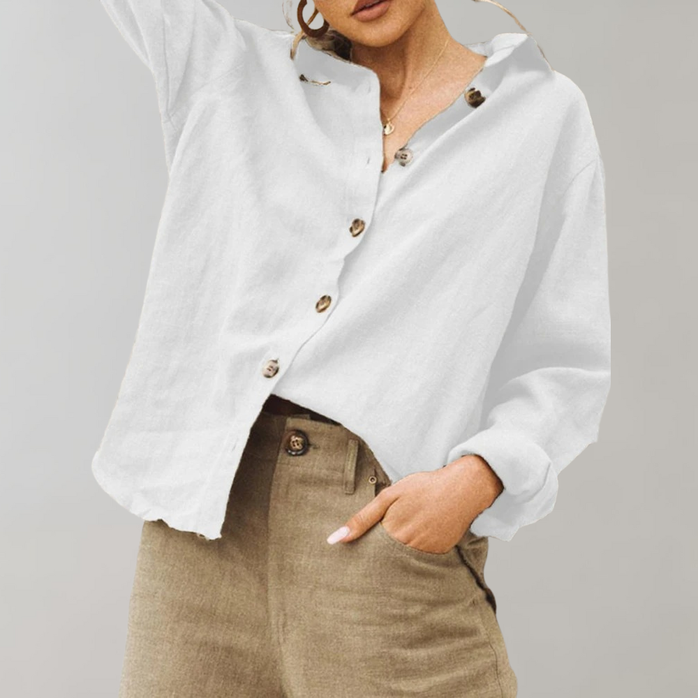 ELLA – Vintage Linnen Blouse Dames