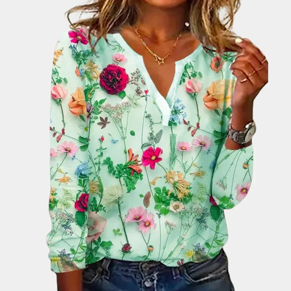 Comfortabel Gebloemde Blouse Dames