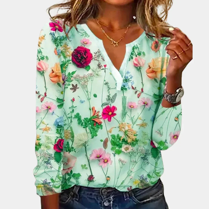 Comfortabel Gebloemde Blouse Dames