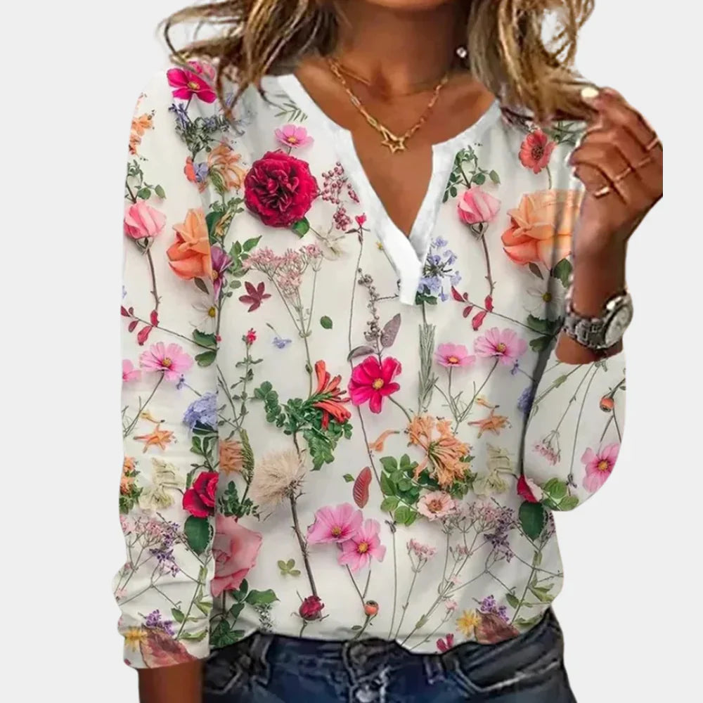 Comfortabel Gebloemde Blouse Dames