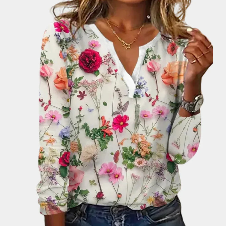 Comfortabel Gebloemde Blouse Dames