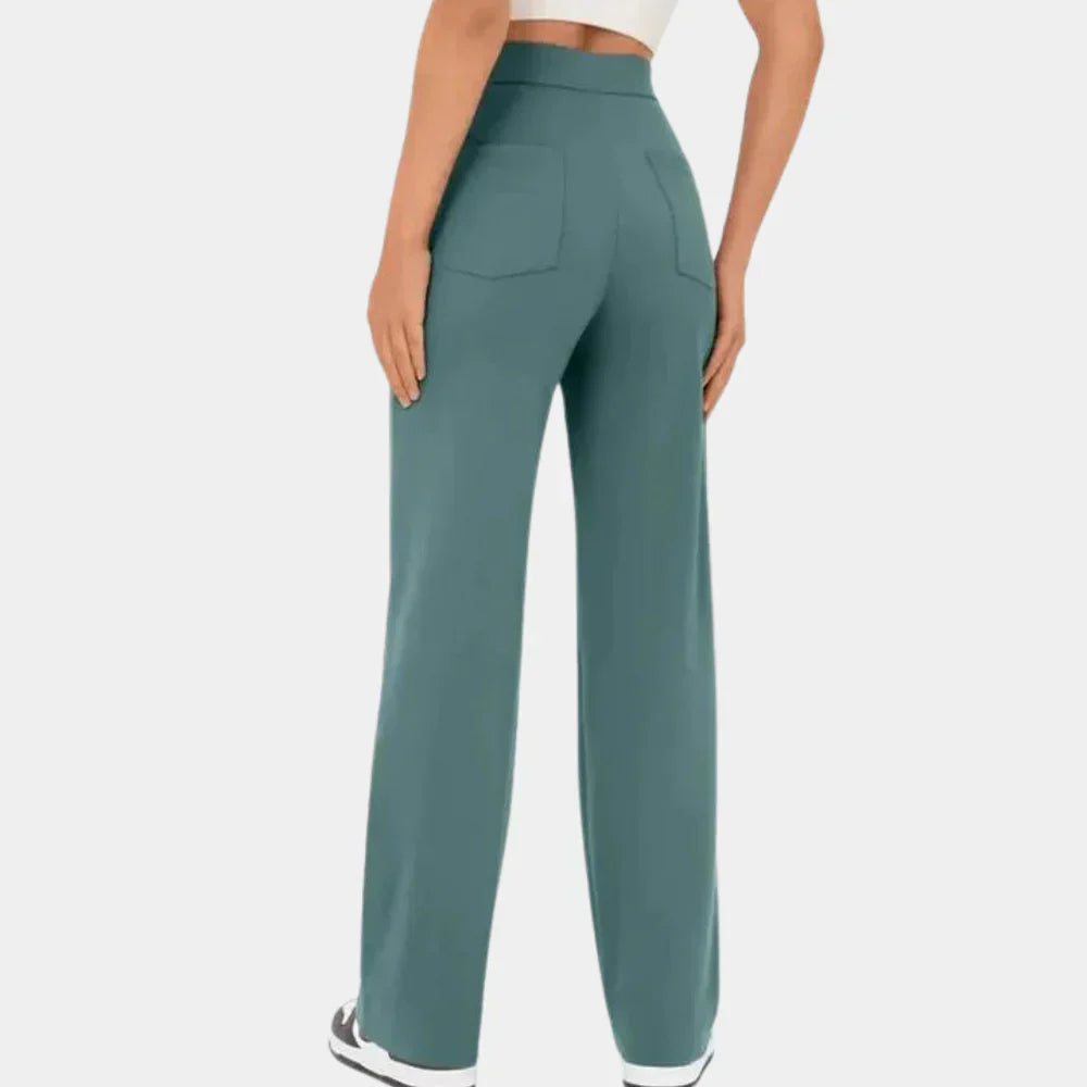 Comfortabel Rechte Broek met Hoge Taille