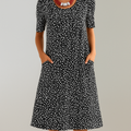 Florale hoge taille midi-jurk met zakken