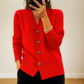 Gezellige gebreide cardigan met V-hals