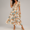 Midi-jurk met bloemenprint