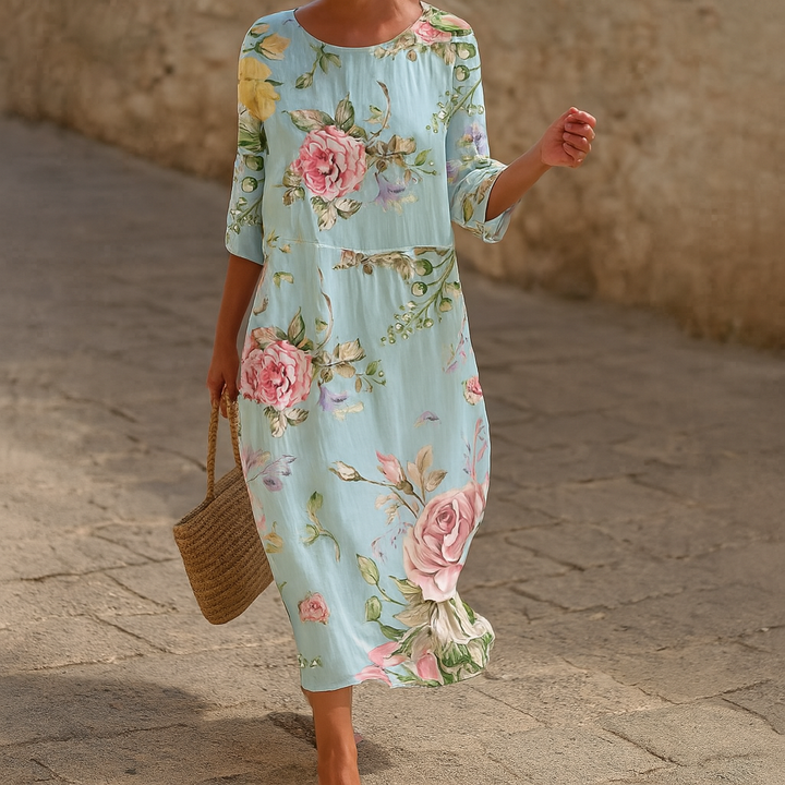 Elegante zomerjurk met bloemenmotief voor dames