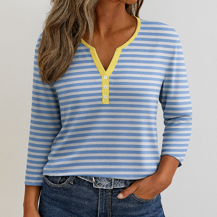 Comfortabel V-hals T-shirt voor dames