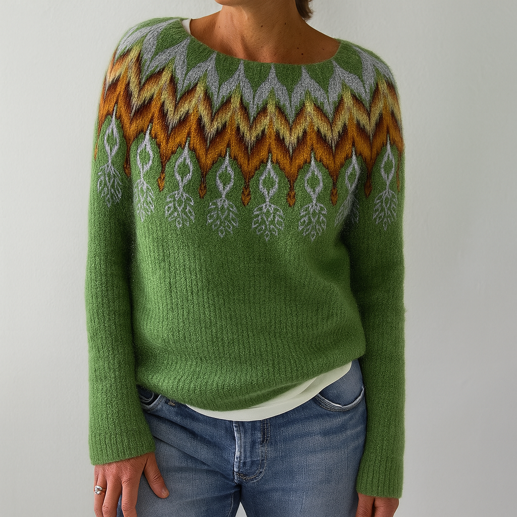 Retro kabeltrui voor dames