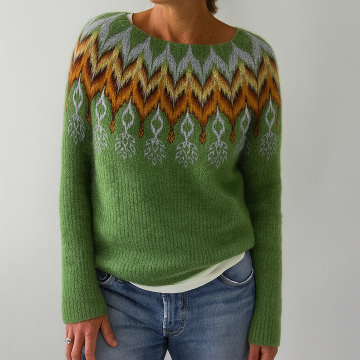 Retro kabeltrui voor dames