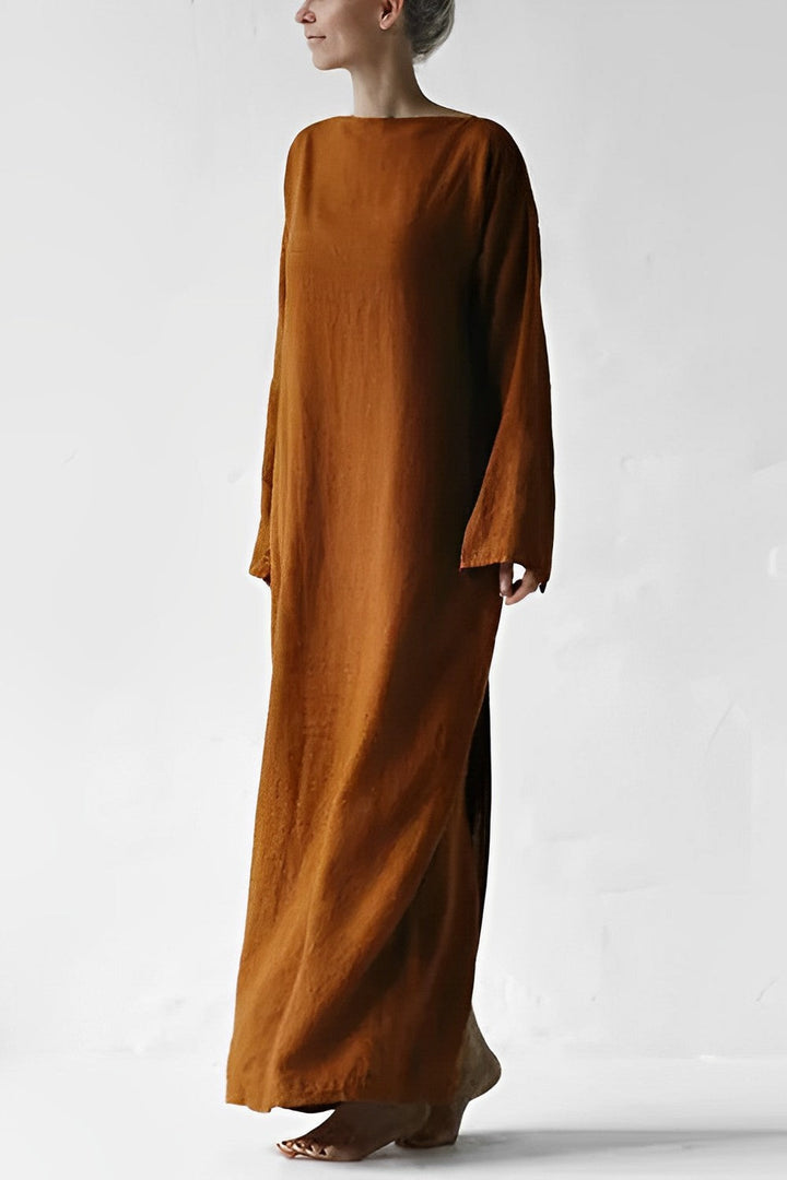Avenie – Stijlvolle Maxi Jurk met Strikdetail