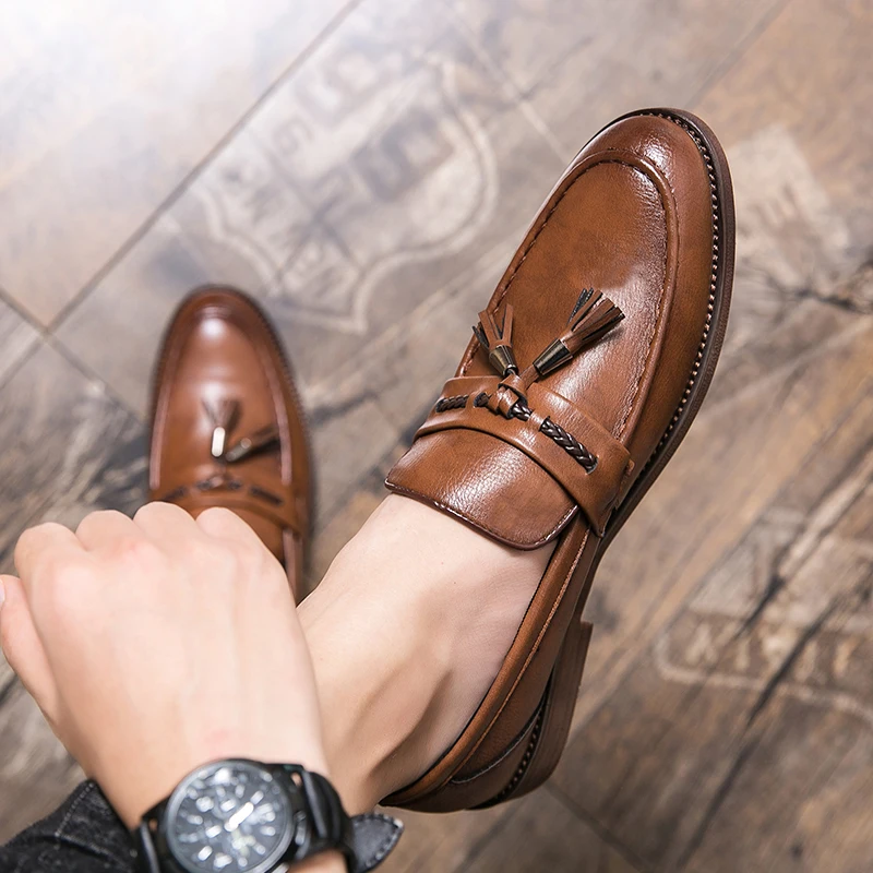 Leren Loafers met kwastjes