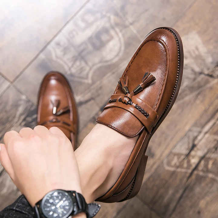 Leren Loafers met kwastjes