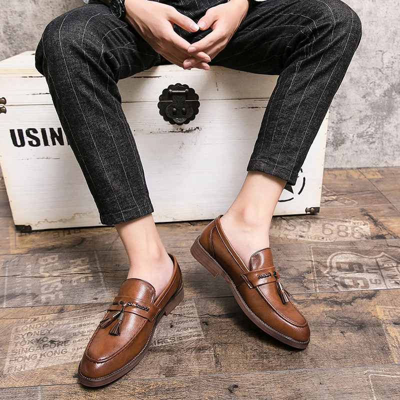 Leren Loafers met kwastjes