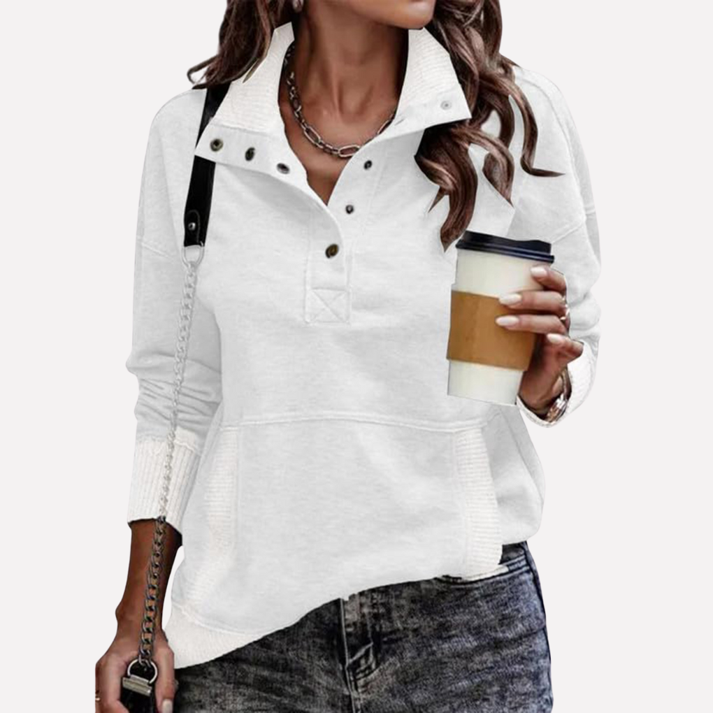Casual Lang-Mouwen Stand Kraag Sweatshirt