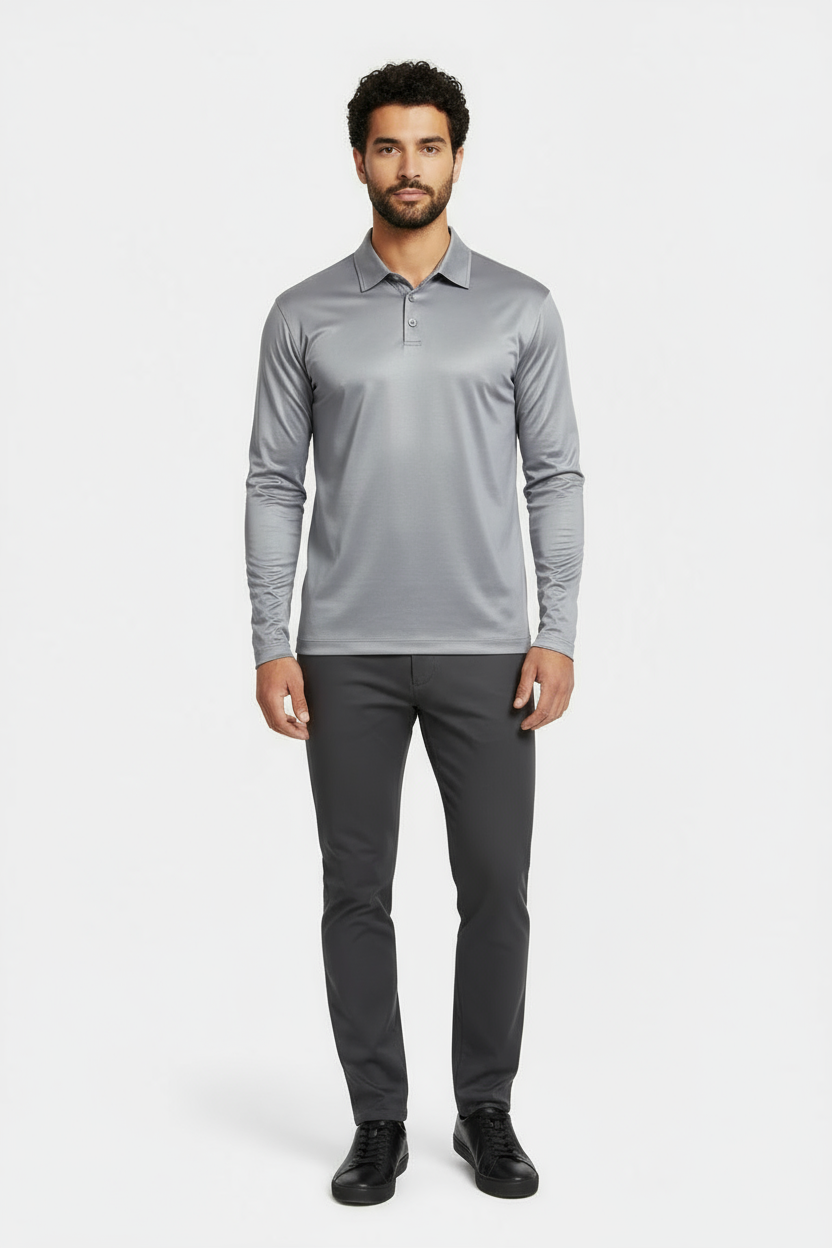 Grey Longsleeve Polo