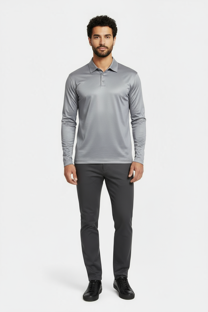 Grey Longsleeve Polo