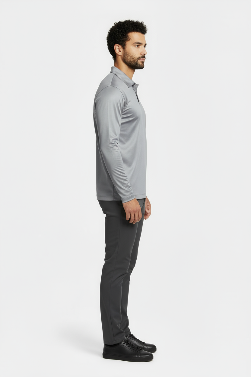 Grey Longsleeve Polo