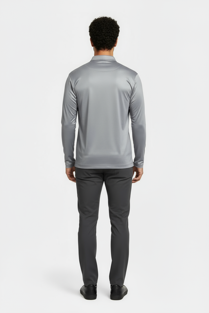 Grey Longsleeve Polo