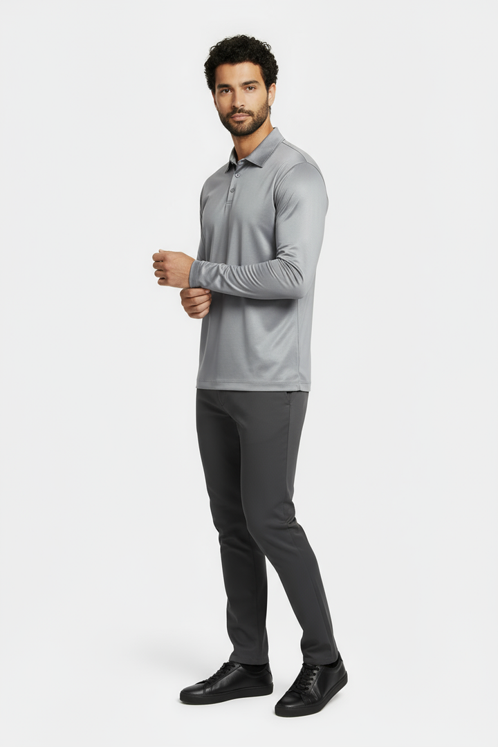 Grey Longsleeve Polo