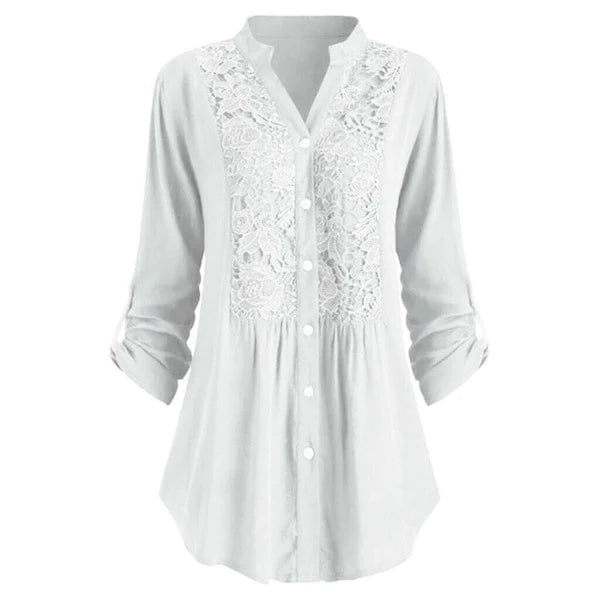 Luciana – Elegante Kanten Blouse met Borduursel Dames