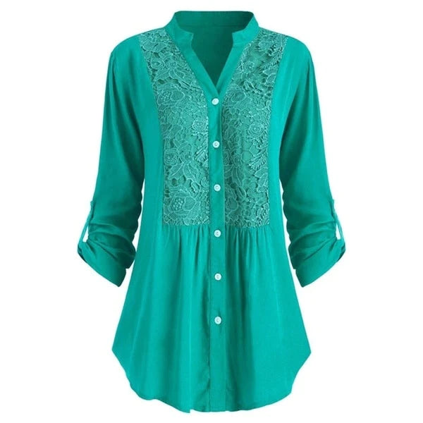 Luciana – Elegante Kanten Blouse met Borduursel Dames