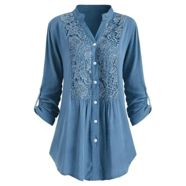 Luciana – Elegante Kanten Blouse met Borduursel Dames