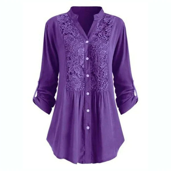 Luciana – Elegante Kanten Blouse met Borduursel Dames