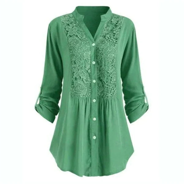 Luciana – Elegante Kanten Blouse met Borduursel Dames