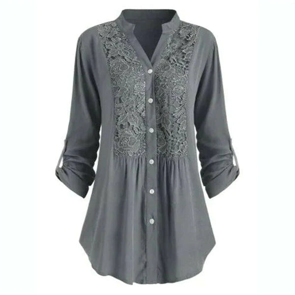 Luciana – Elegante Kanten Blouse met Borduursel Dames