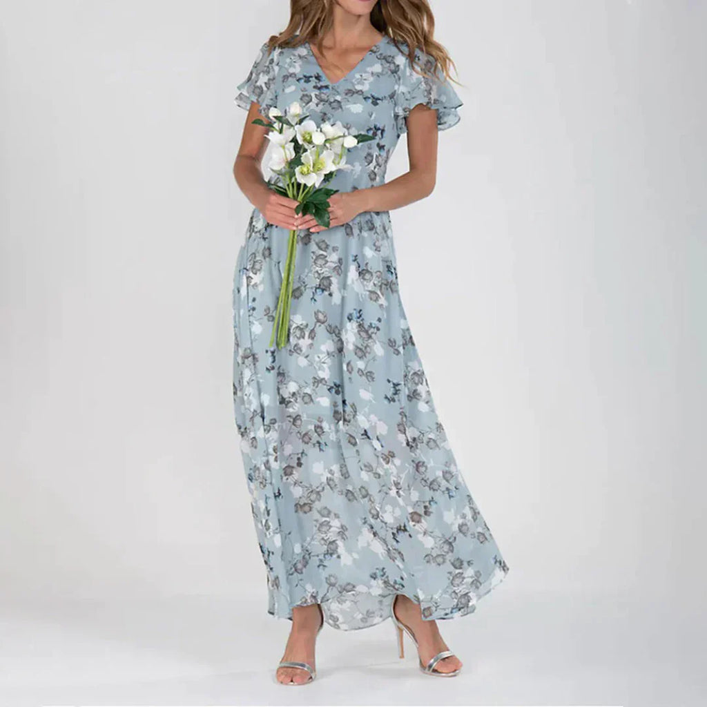 Vintage Bloemenprint Maxi-jurk Dames