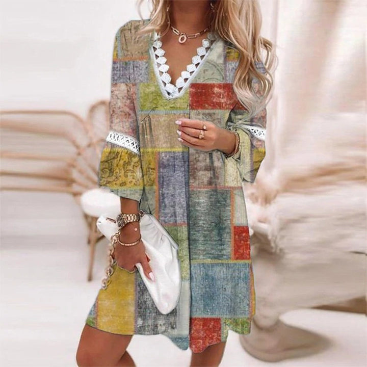 Taylor – Bohemian Jurk met V-hals en Kantdetails Dames