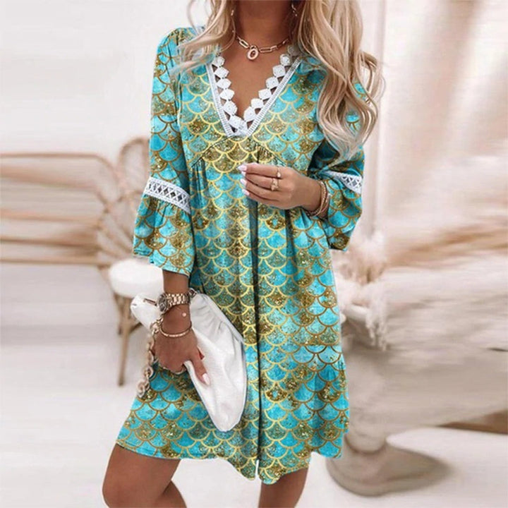 Taylor – Bohemian Jurk met V-hals en Kantdetails Dames