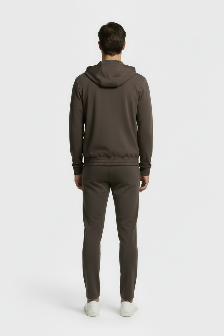Mocha Brown Hooded Tech Suit
