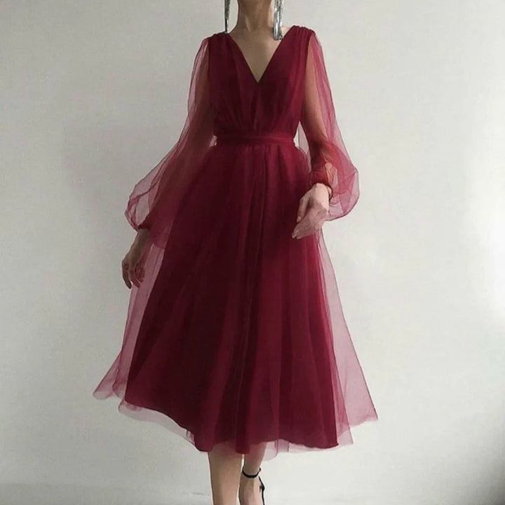 Vintage Midi Jurk met Kantdetails