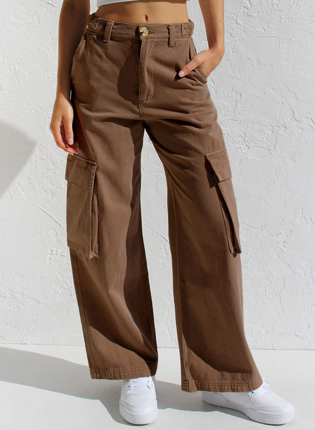 Trendy Hoge Taille Cargo Jeans Dames