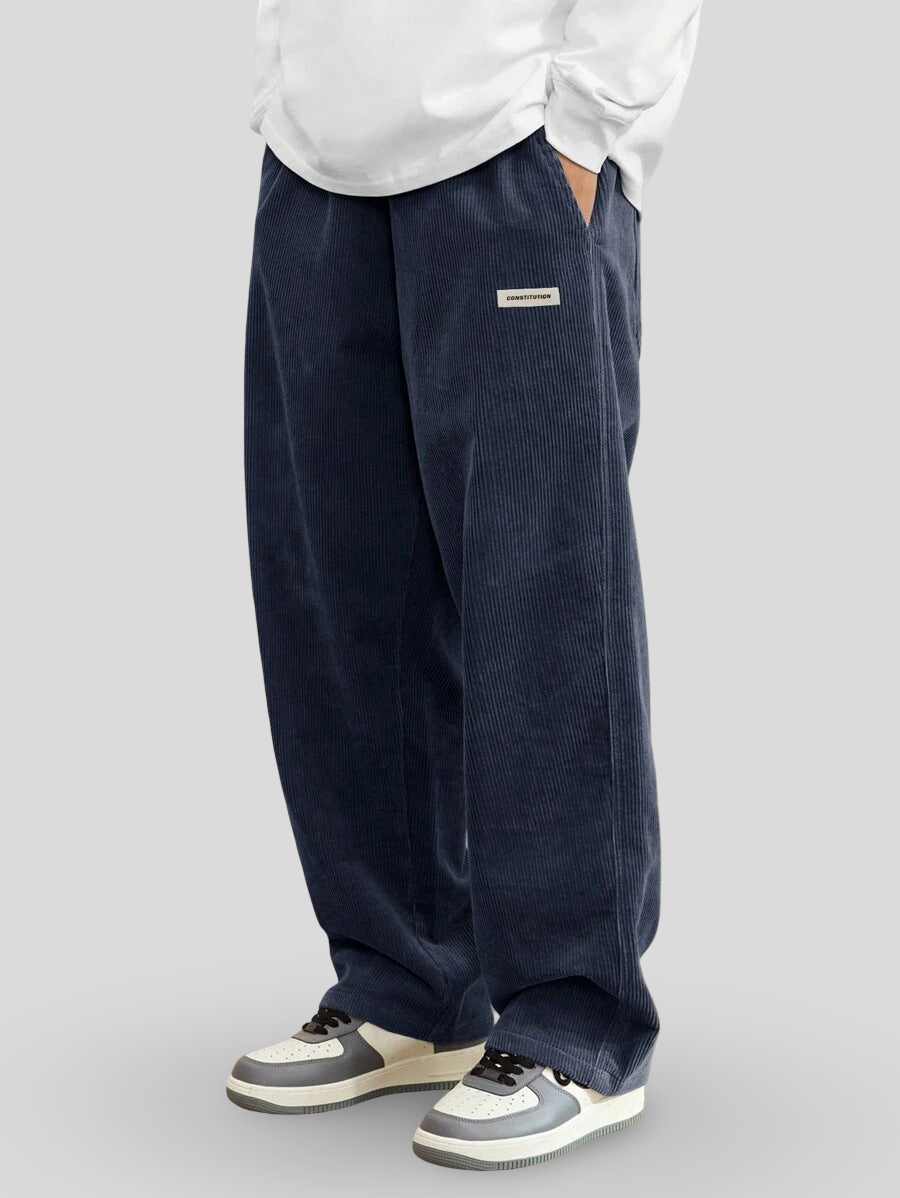 Lucas | Wijde Ribfluweel Broek