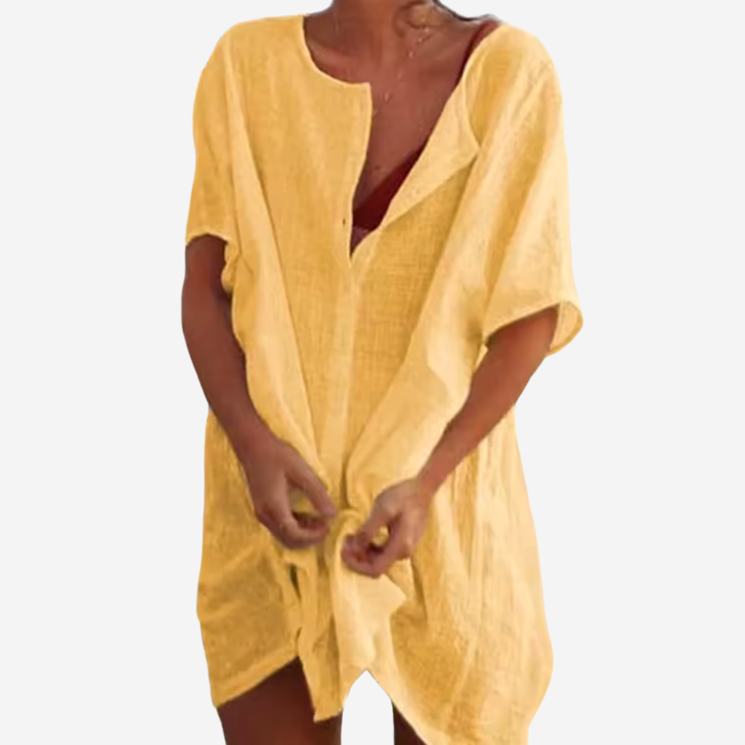 Isla – Luchtige Strandtuniek van Linnenblend Dames