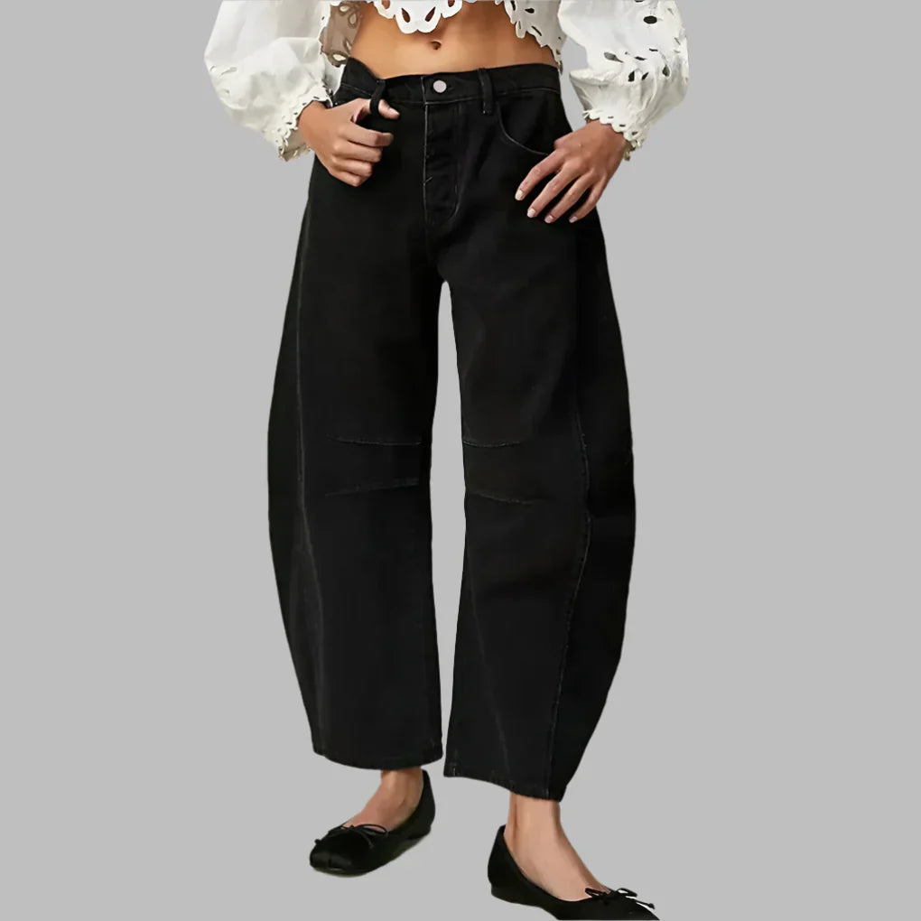 Dames jeans met wijde pijpen