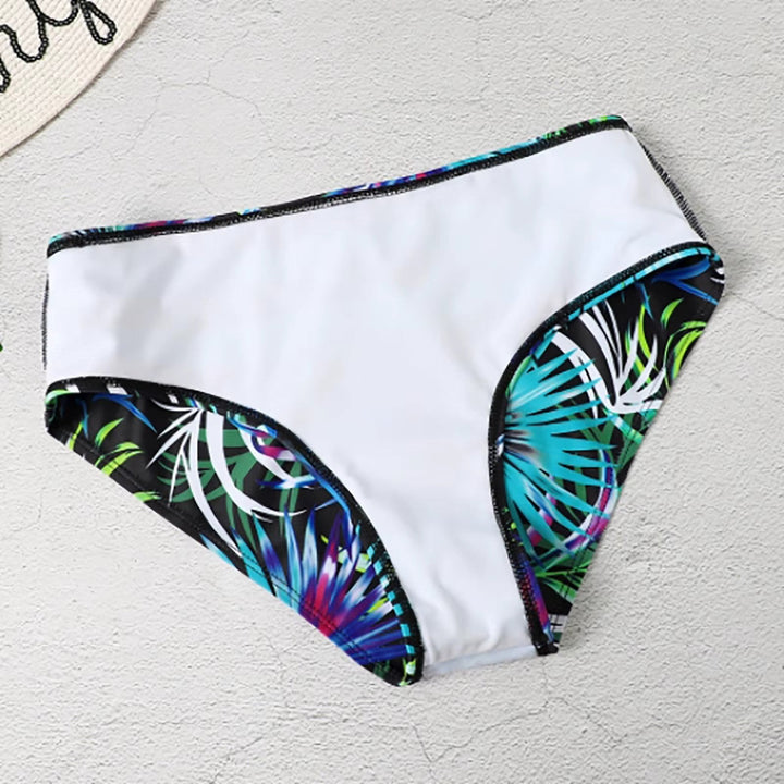 Bikini met Hoge Taille en Bladprint Dames