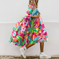 Oversized midi-jurk met bloemenprint